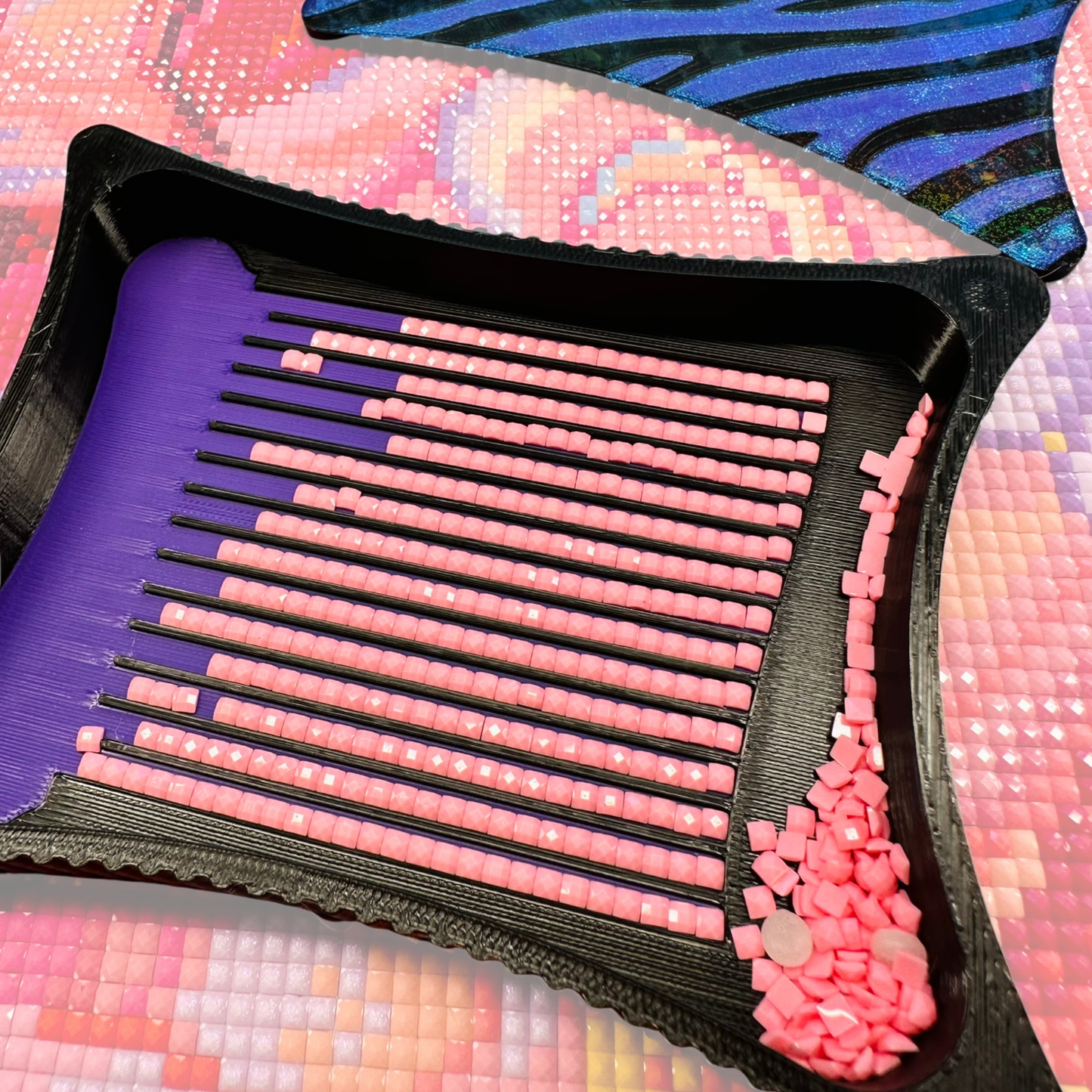 Ergonomic Style Diamond Art Tray- Zebra Standard Size