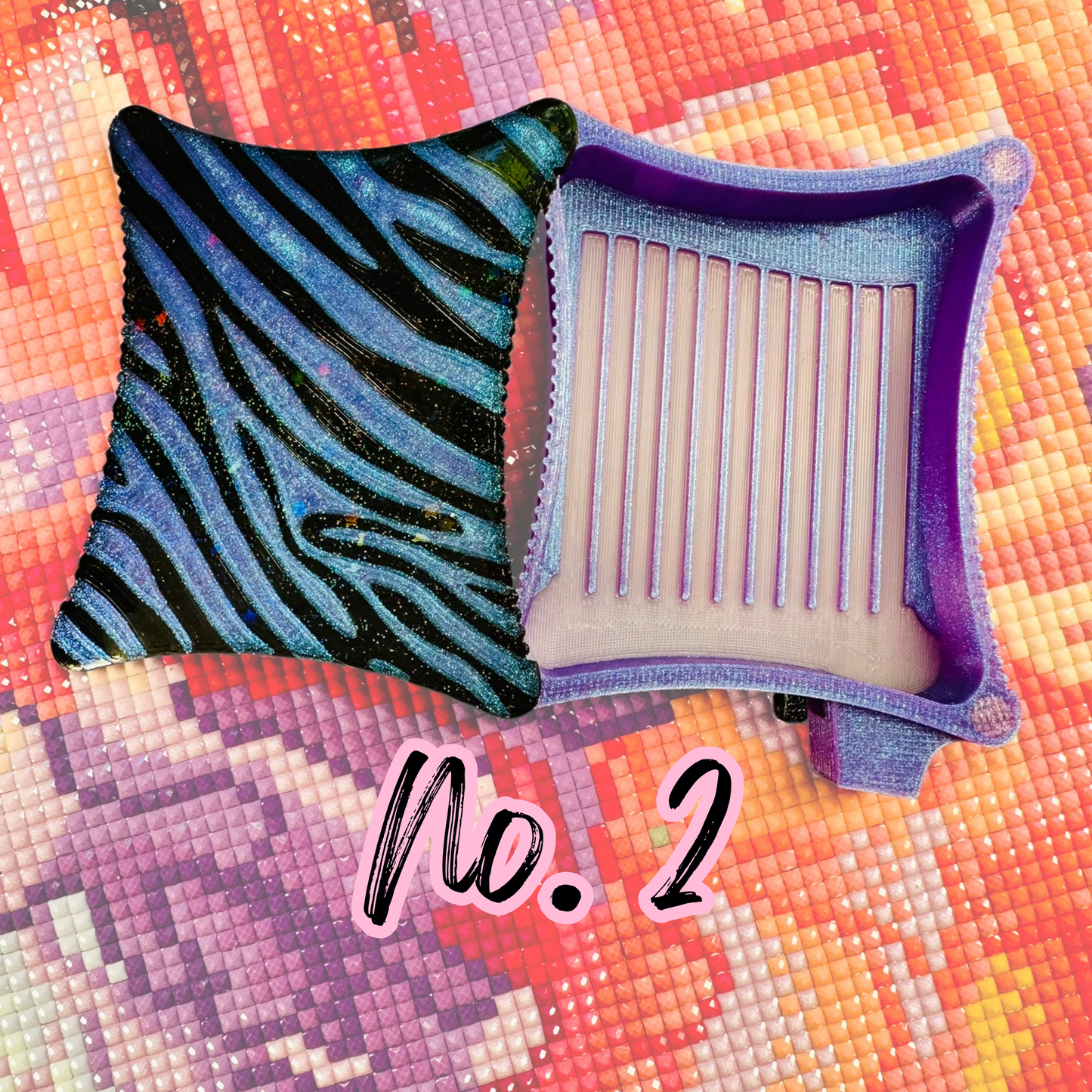 Small Ergonomic Style Diamond Art Tray- SMALL Zebra Tray