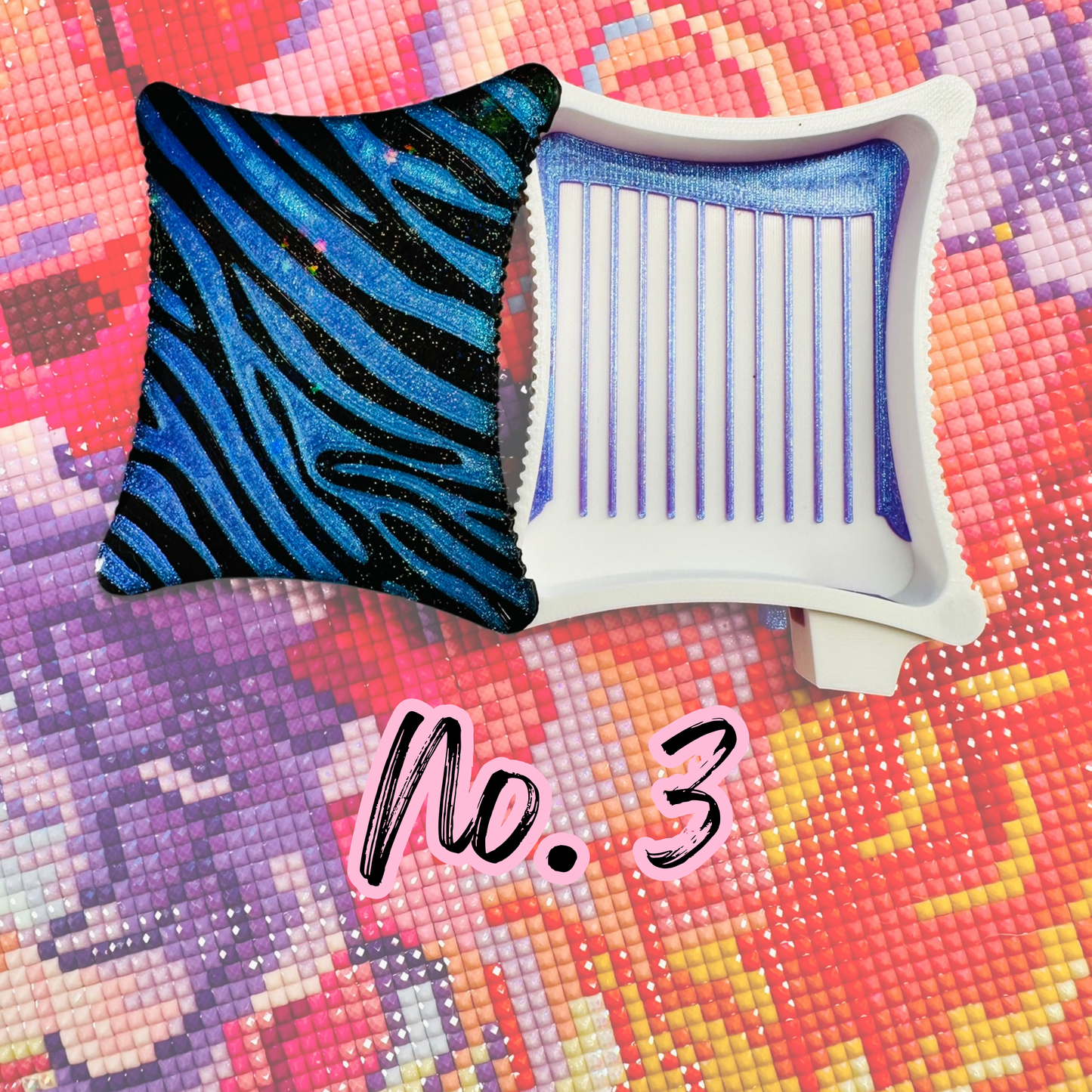 Small Ergonomic Style Diamond Art Tray- SMALL Zebra Tray