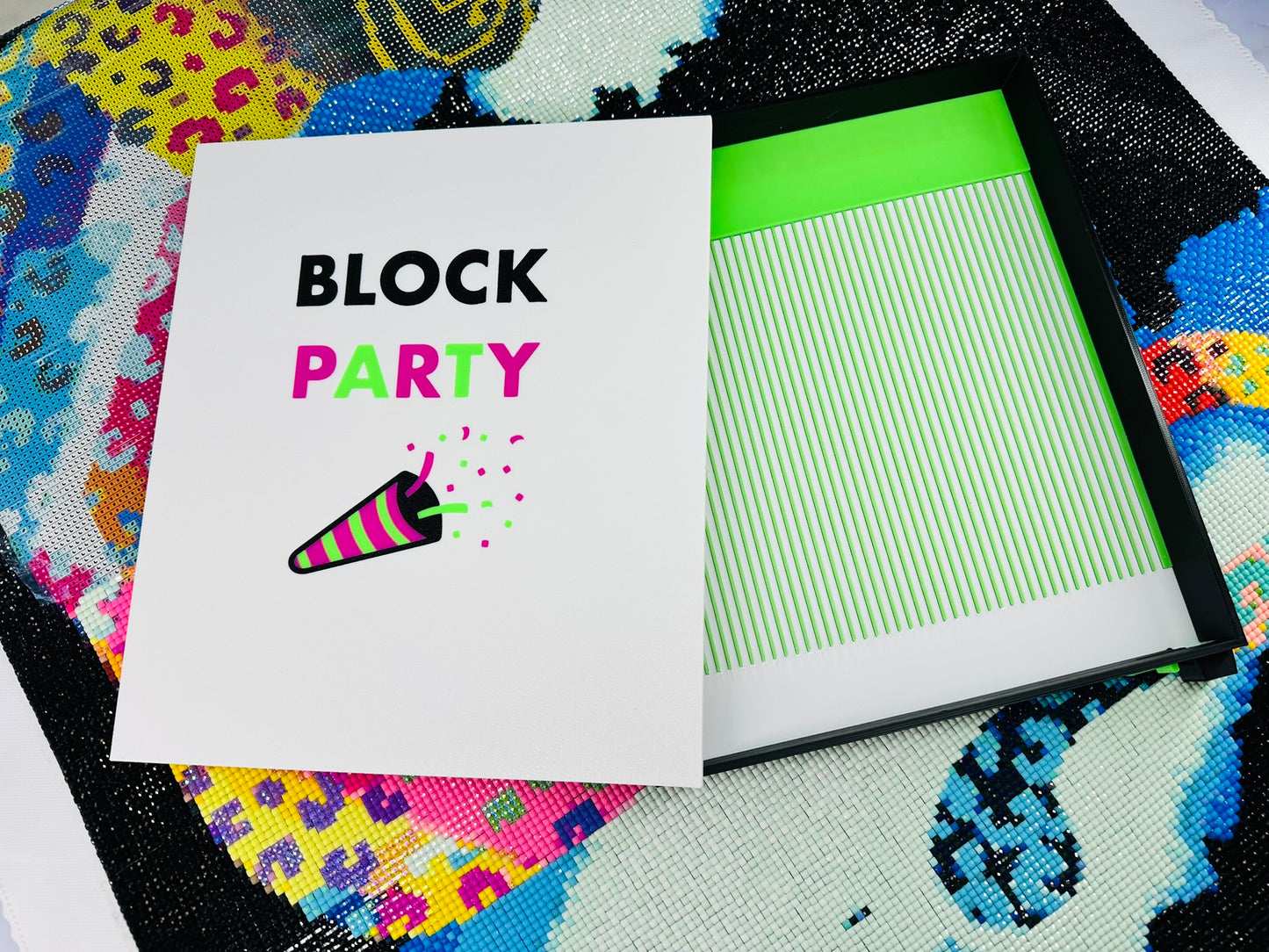 Mega Diamond Art Tray- Block Party | Large Tray with Sliding Lid