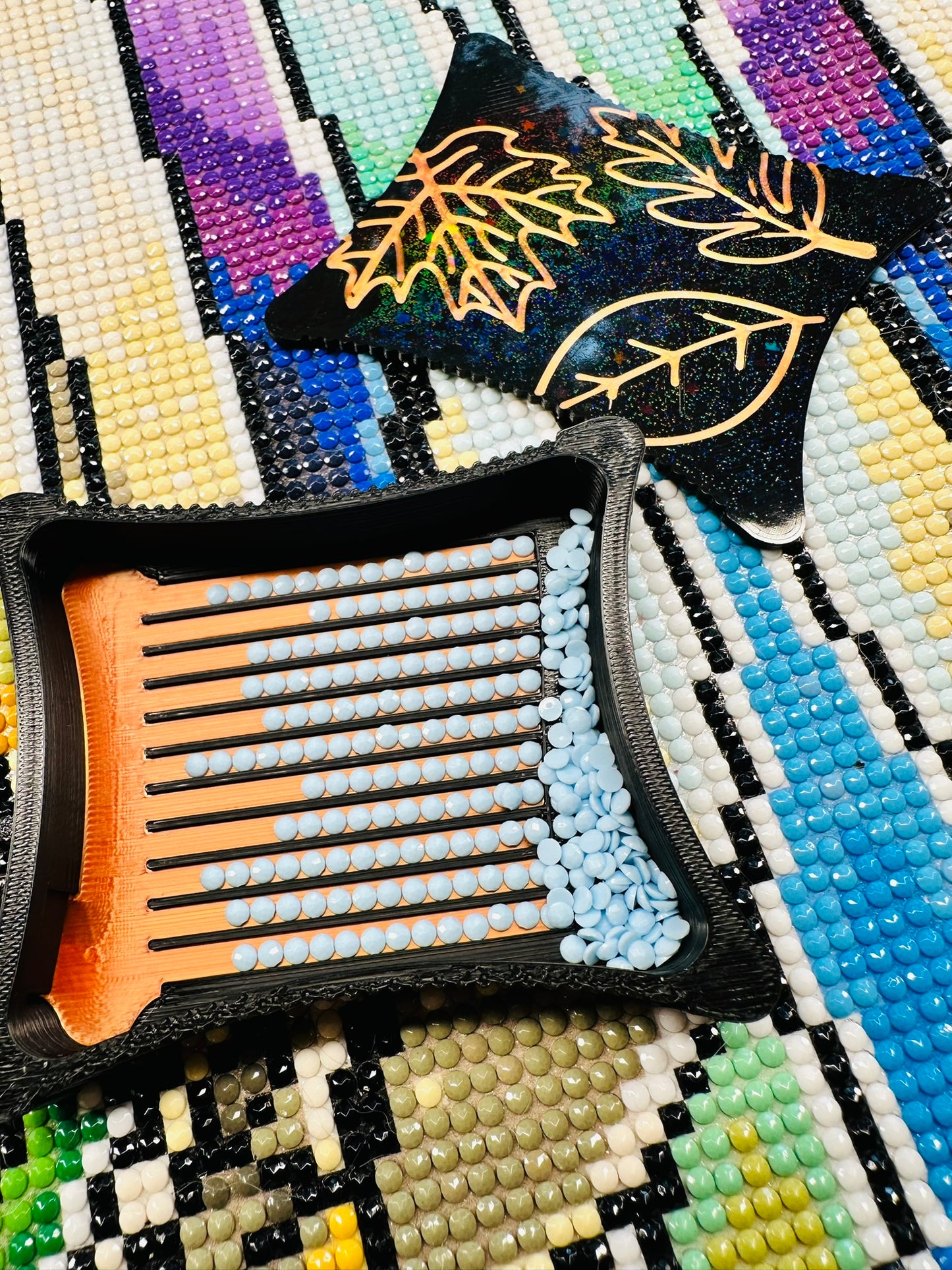 Small Ergonomic Style Diamond Art Tray- Autumn Leaves
