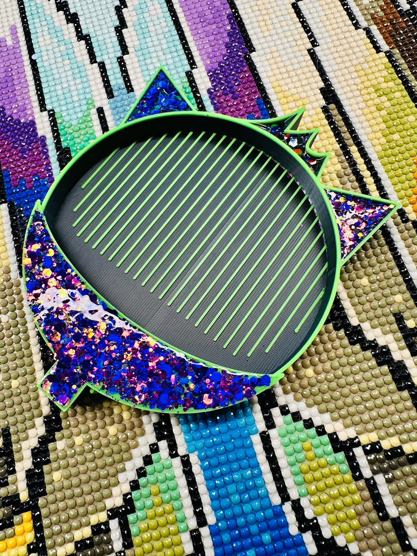 Cosmic Cat Tray- Glitter & Rhinestone