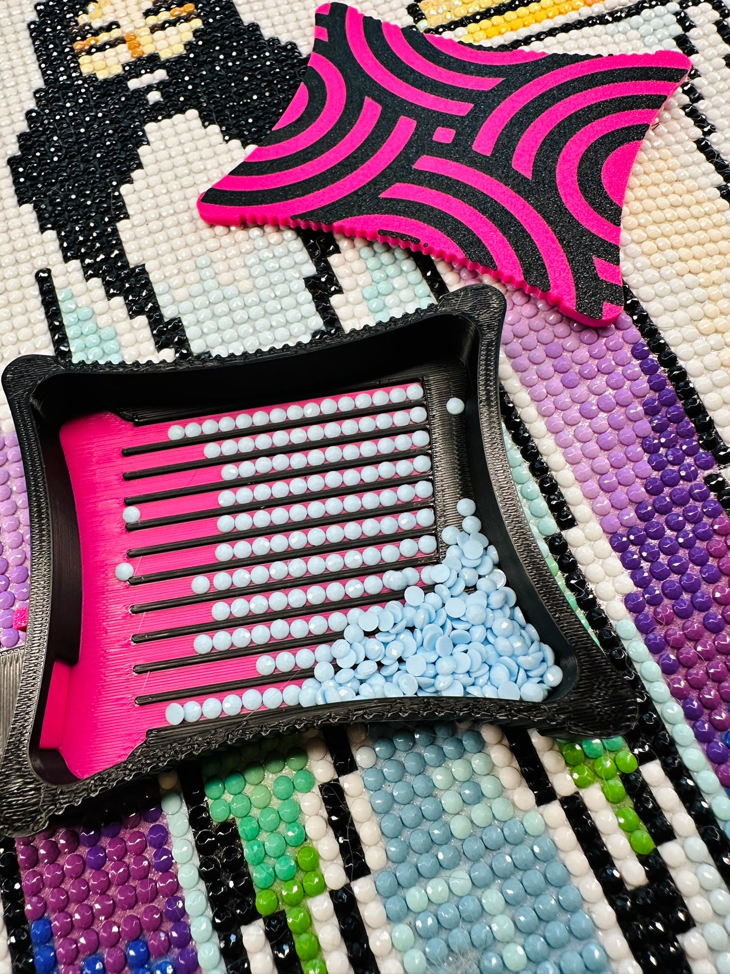 Small Ergonomic Style Diamond Art Tray- Geometry