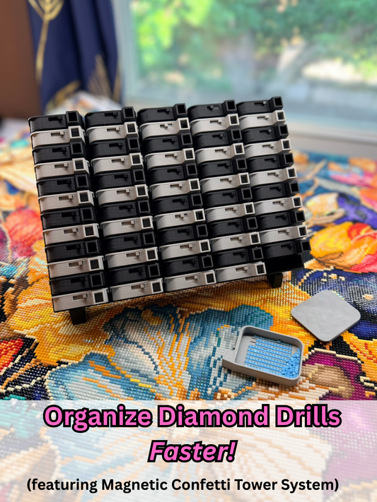 Confetti Tower with Trays: The Best Way to Kit Up Your Diamond Art Drills and Stay Organized