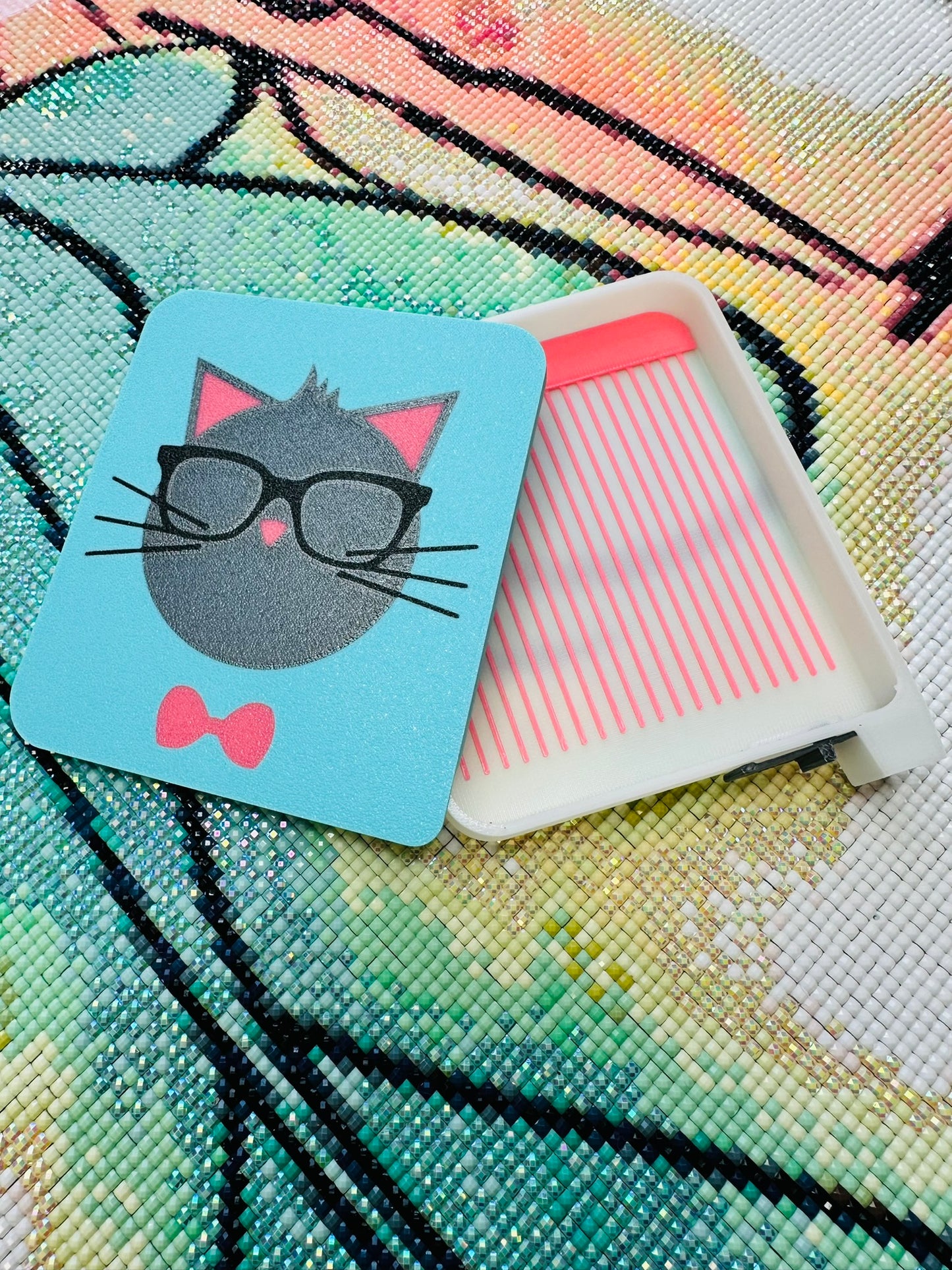 Diamond Art Tray with Lid- Peabody Cat