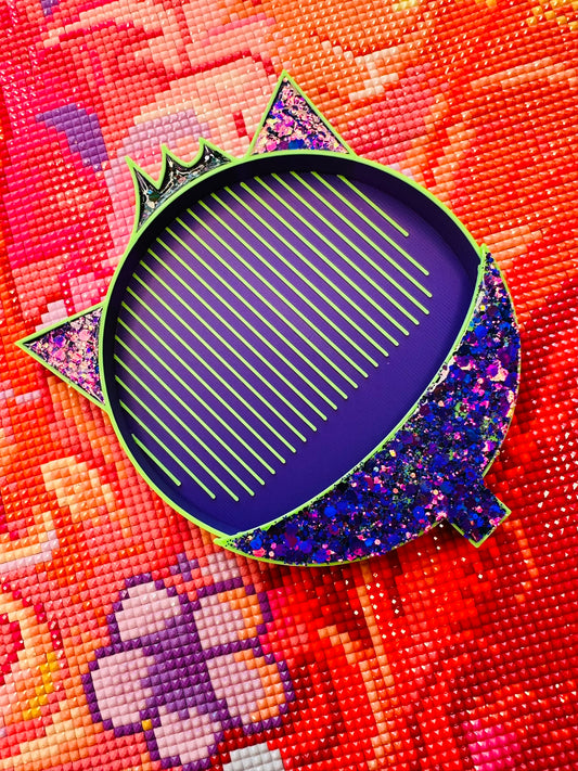 Cosmic Cat Tray- Glitter & Rhinestone