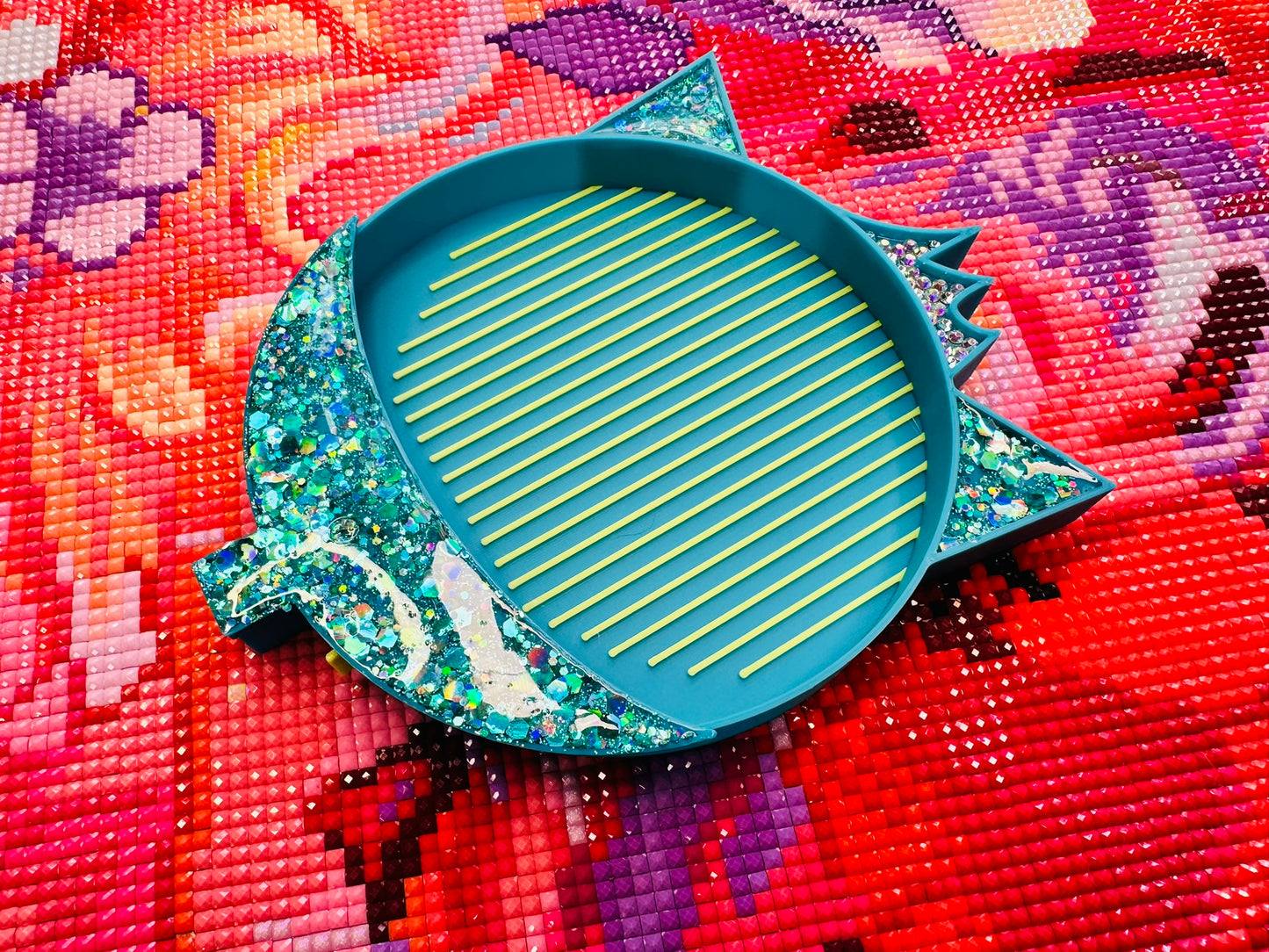Cosmic Cat Tray- Glitter & Rhinestone
