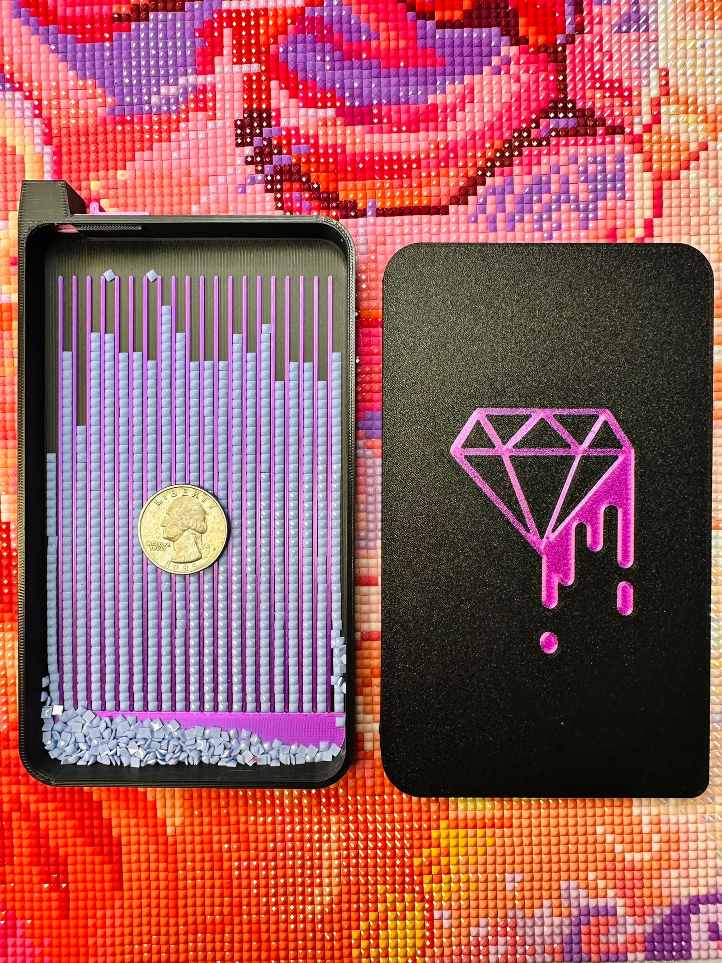 size comparison of diamond art tray