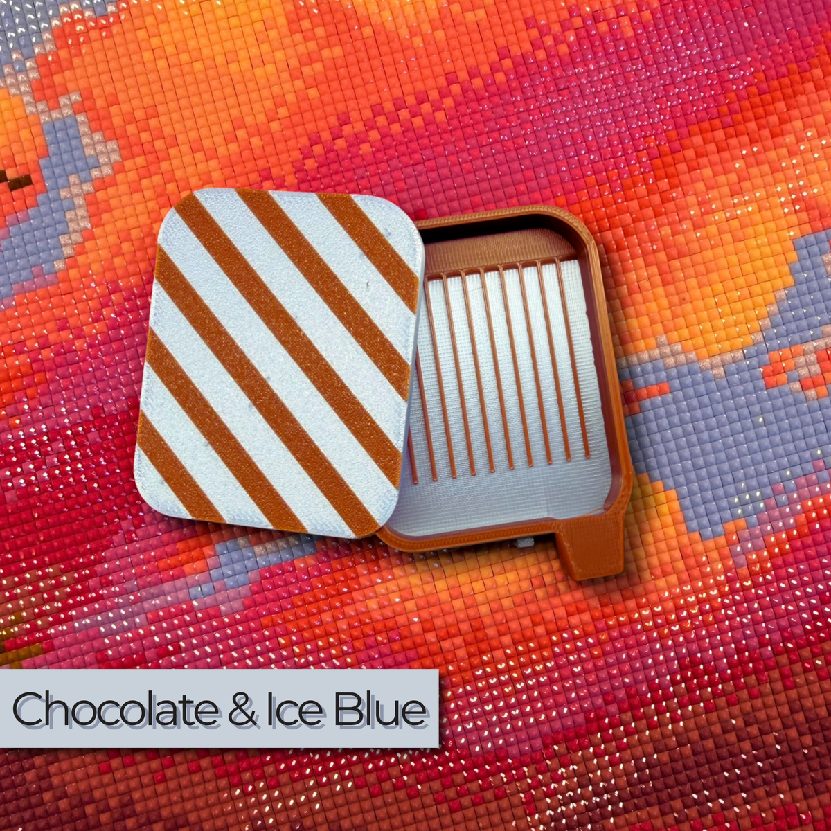 Diamond Painting Tray with Sliding Door & Lid | 3D Printed Drill Tray | No Spill Spout | Small 3x2 Tray