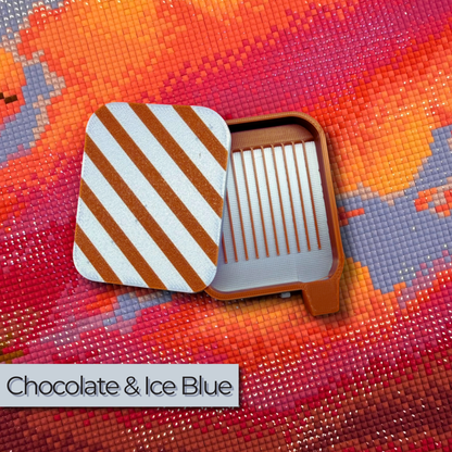 Diamond Painting Tray with Sliding Door & Lid | 3D Printed Drill Tray | No Spill Spout | Small 3x2 Tray