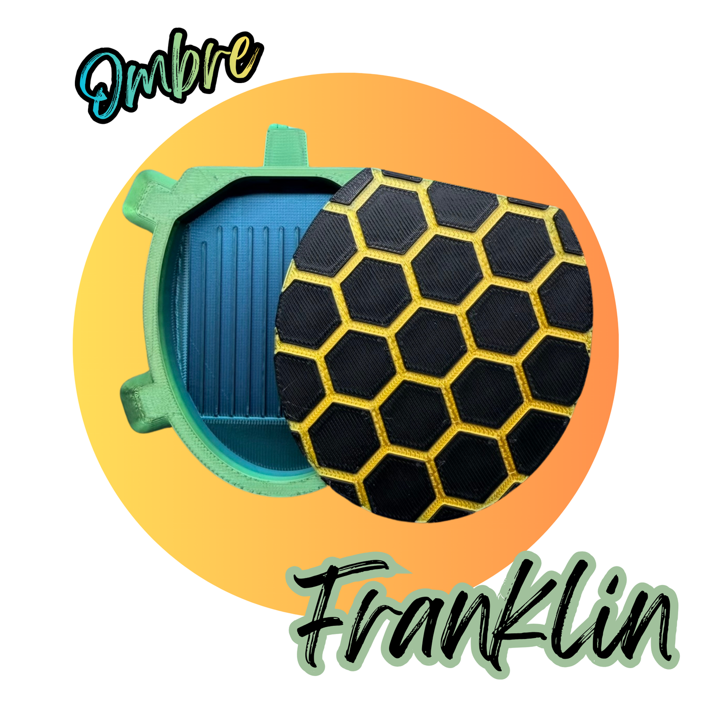 turtle shaped diamond art tray with lid in ombre green and gold color