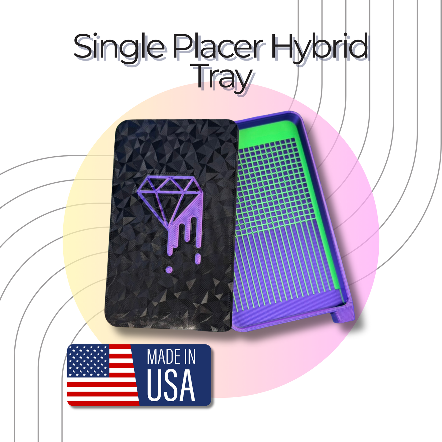 Single Placer Hybrid Grid Diamond Art Tray