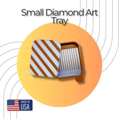 Diamond Painting Tray with Sliding Door & Lid | 3D Printed Drill Tray | No Spill Spout | Small 3x2 Tray