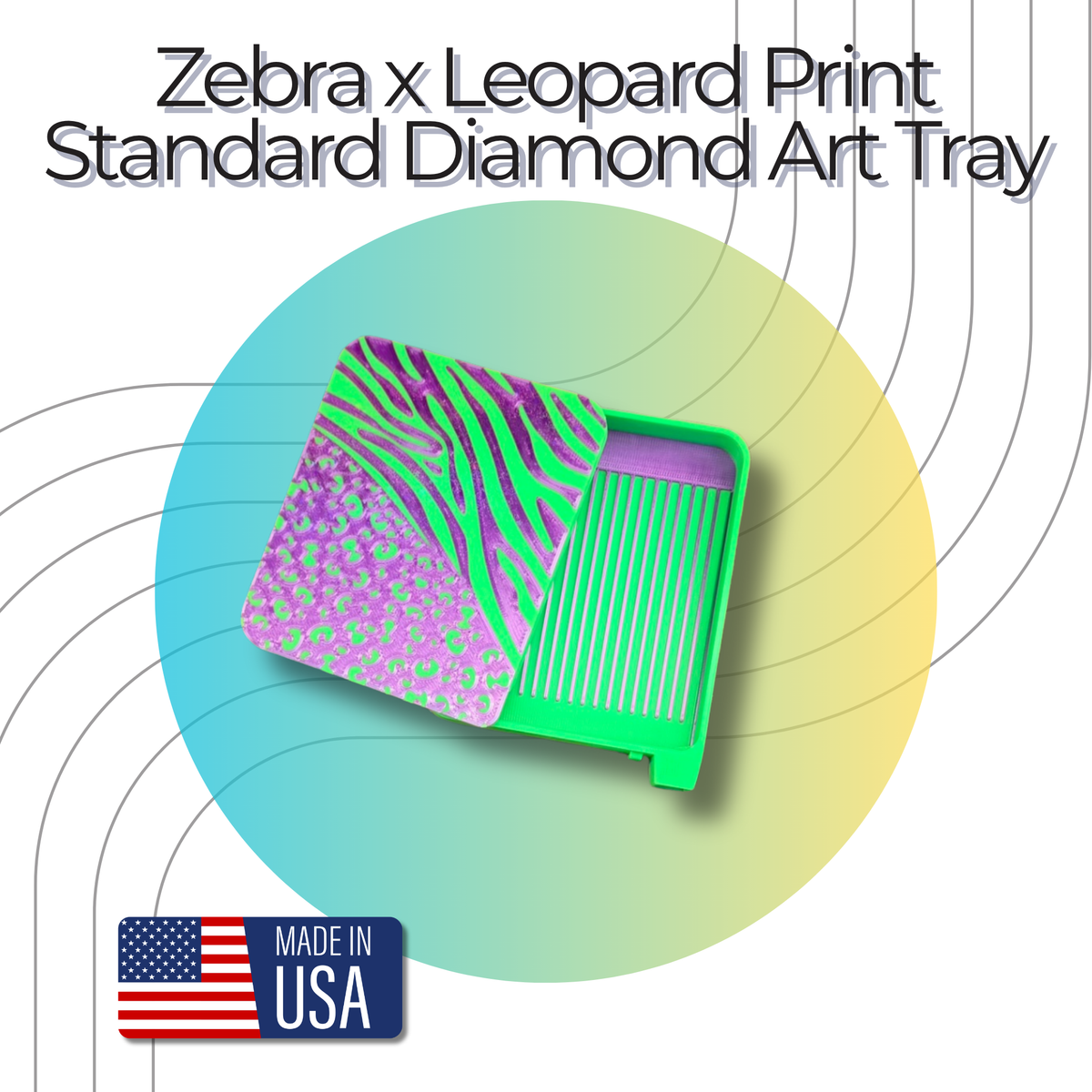 Standard Diamond Art Tray Leopard x Zebra Stripes