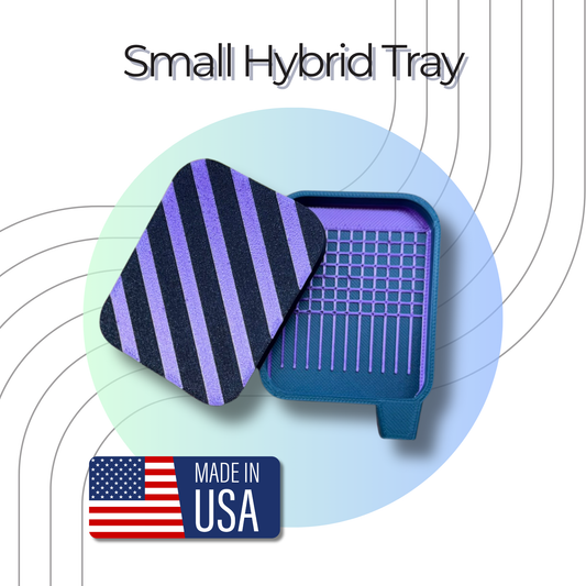 cover of green diamond art tray with striped lid