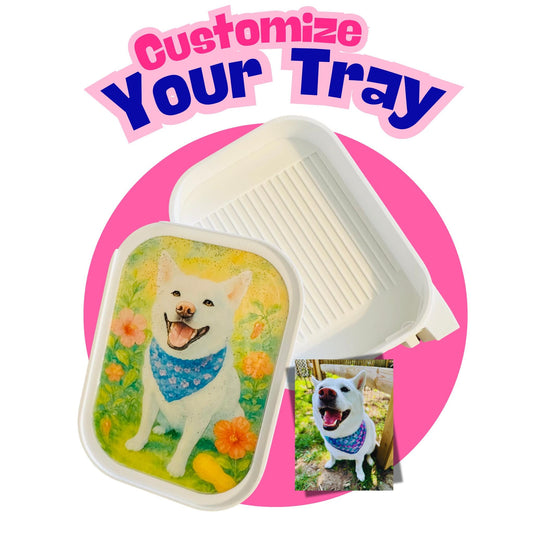 Personalized Diamond Art Tray- Pet Watercolor Diamond Art Tray Lid and built in Tray Stopper | Diamond Art Tray with Lid Stackable