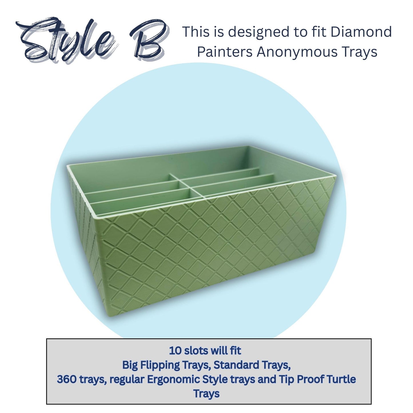 Diamond Painting Tray Organizer Caddy | Storage for Diamond Painters Anonymous Trays & Tools | 3 Styles | 20+ Colors