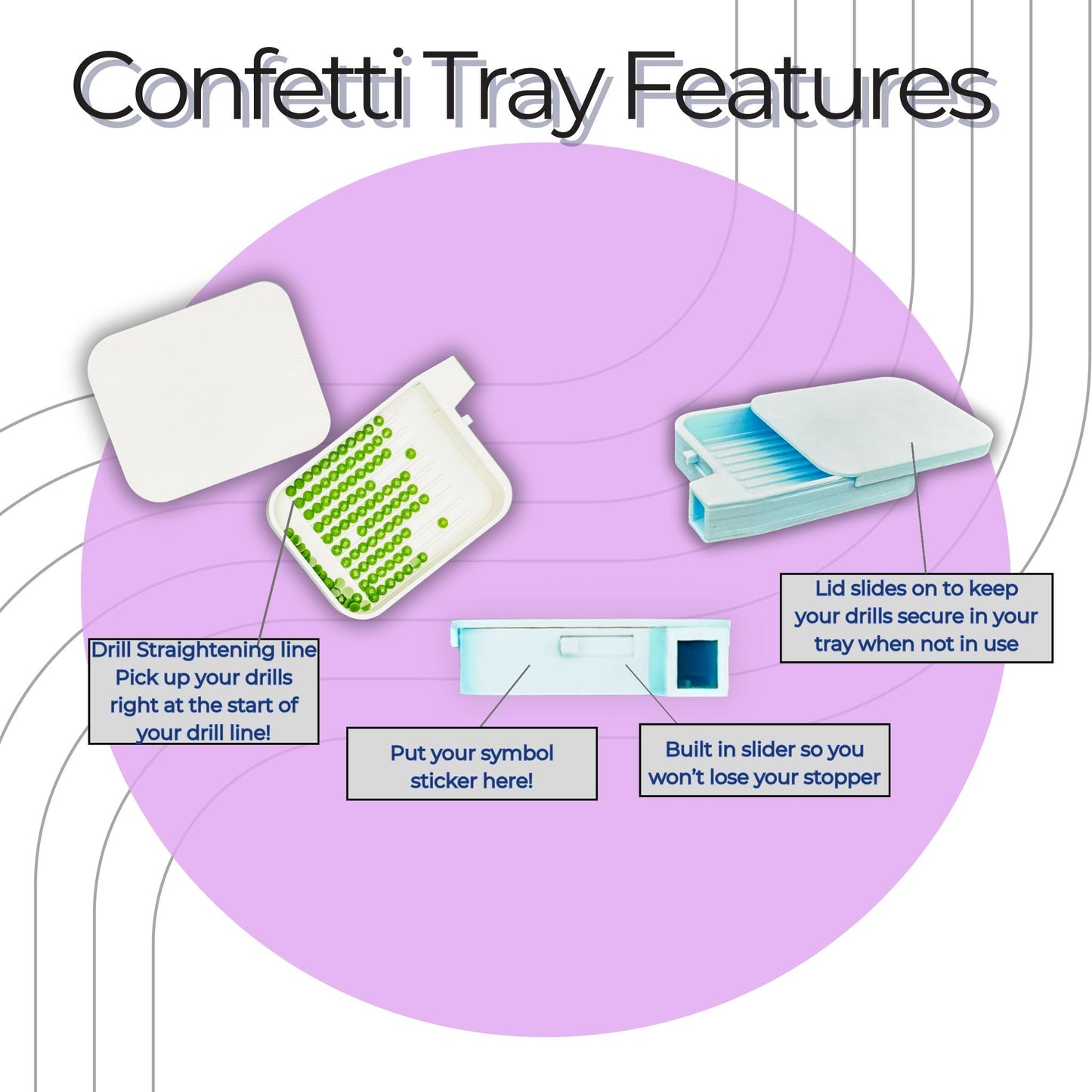 Diamond Art Confetti Tower with Trays and Magnetic Stand Option by DiamondPaintersAnon Shop