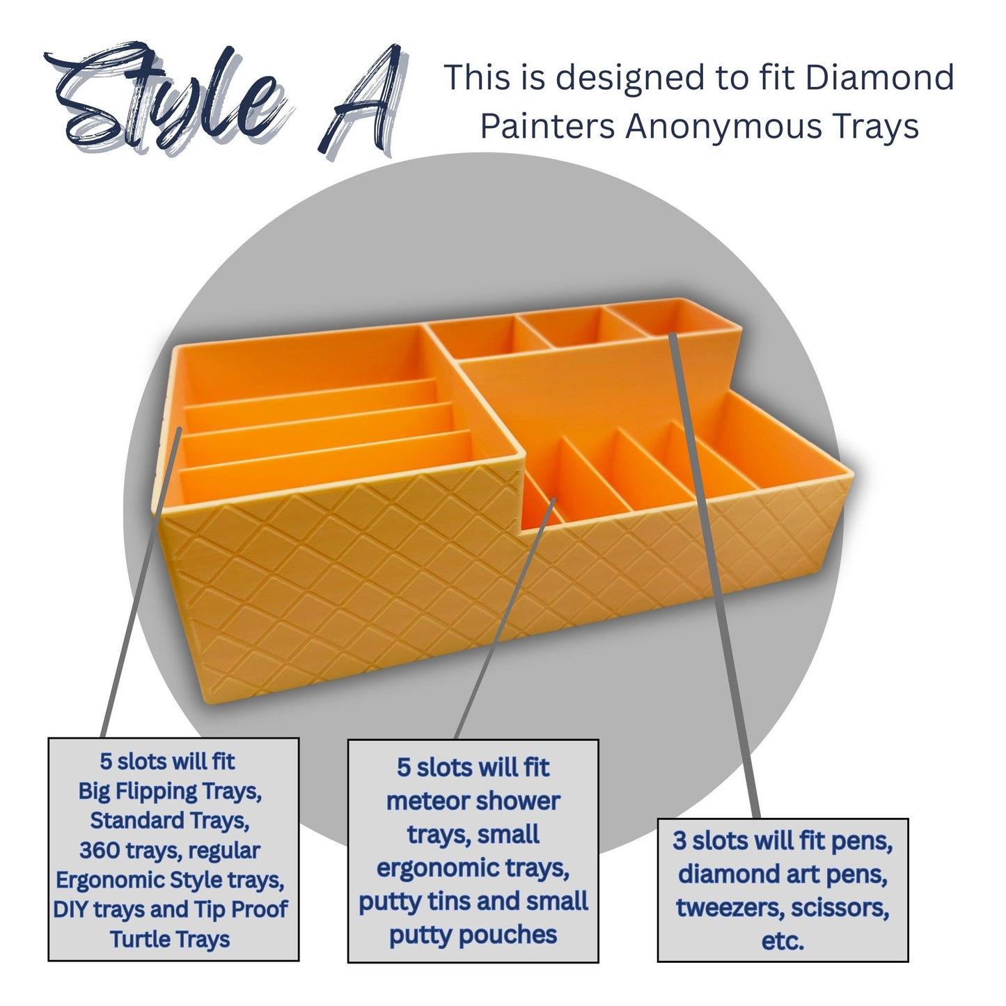 Diamond Painting Tray Organizer Caddy | Storage for Diamond Painters Anonymous Trays & Tools | 3 Styles | 20+ Colors