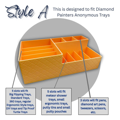 Diamond Painting Tray Organizer Caddy | Storage for Diamond Painters Anonymous Trays & Tools | 3 Styles | 20+ Colors