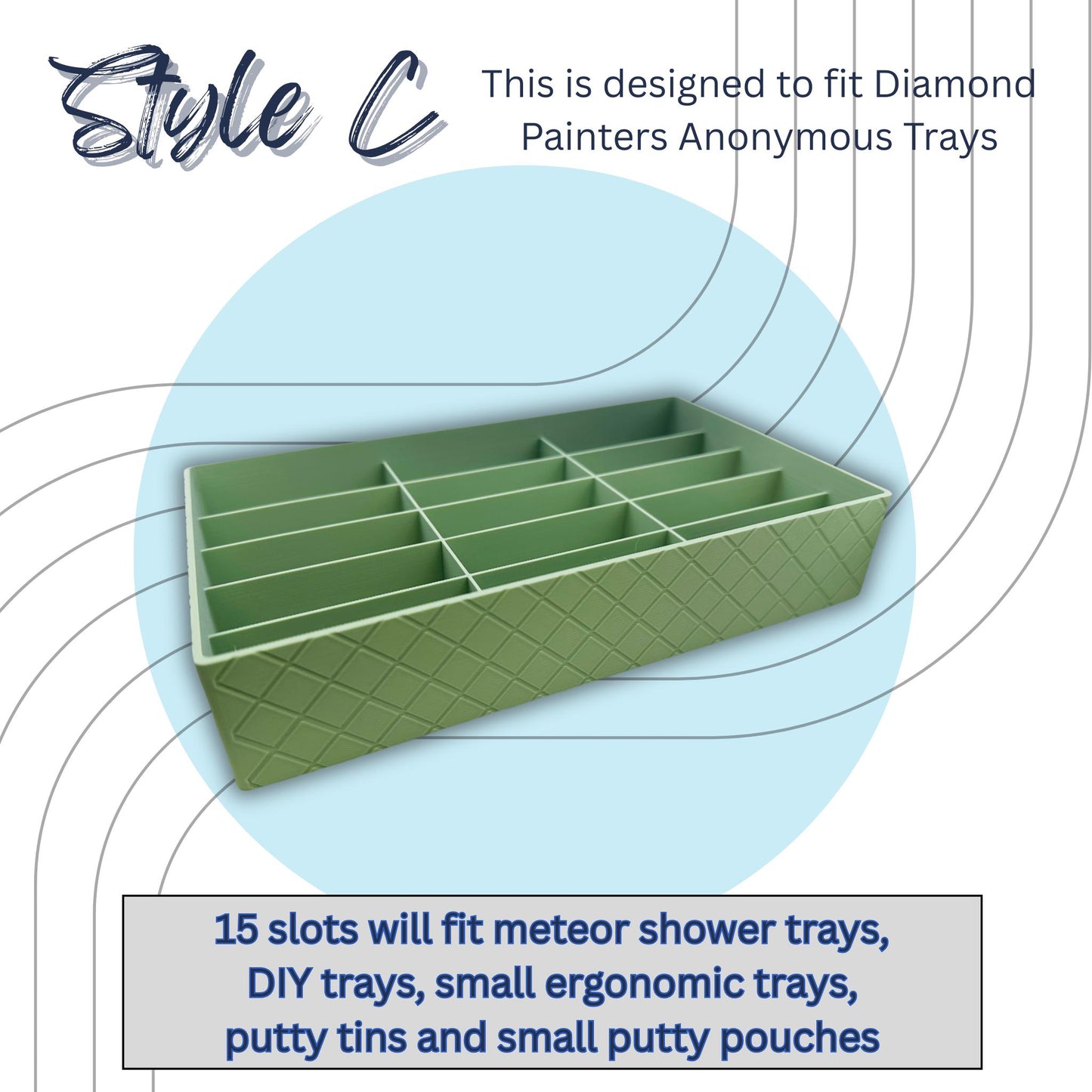 Diamond Painting Tray Organizer Caddy | Storage for Diamond Painters Anonymous Trays & Tools | 3 Styles | 20+ Colors