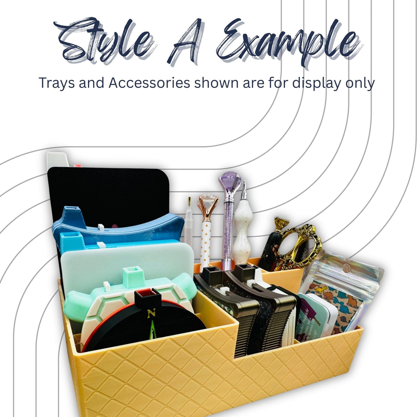 Diamond Painting Tray Organizer Caddy | Storage for Diamond Painters Anonymous Trays & Tools | 3 Styles | 20+ Colors