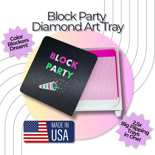 Mega Diamond Art Tray- Block Party | Large Tray with Sliding Lid