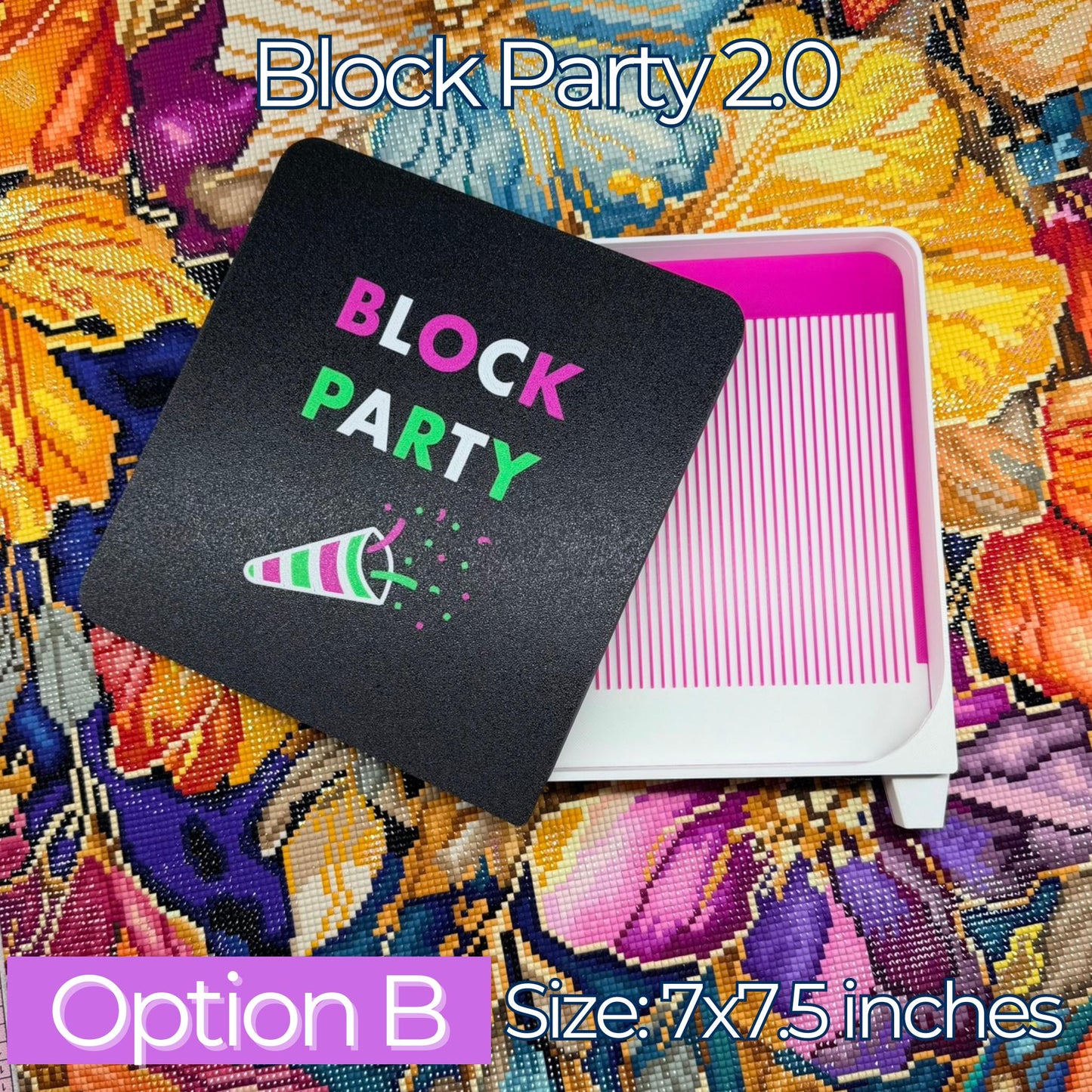 Mega Diamond Art Tray- Block Party | Large Tray with Sliding Lid