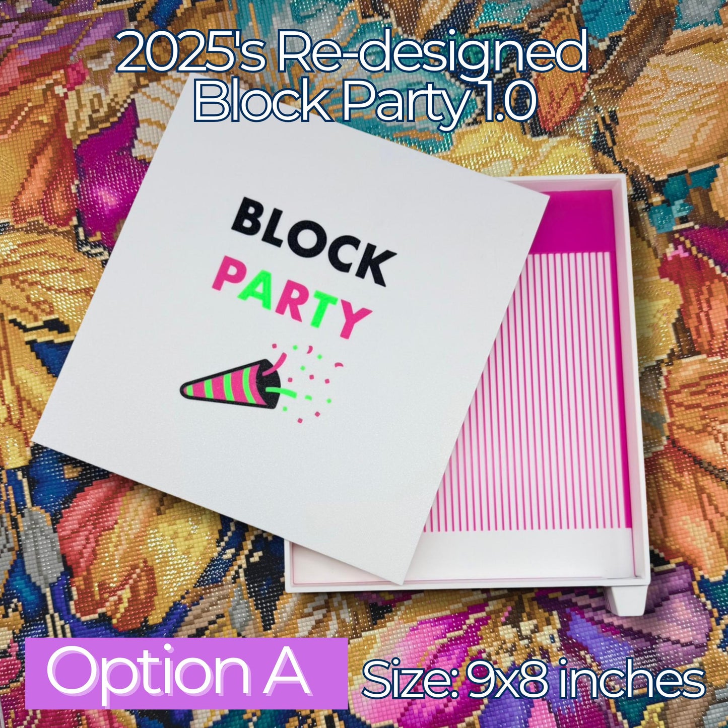 Mega Diamond Art Tray- Block Party | Large Tray with Sliding Lid