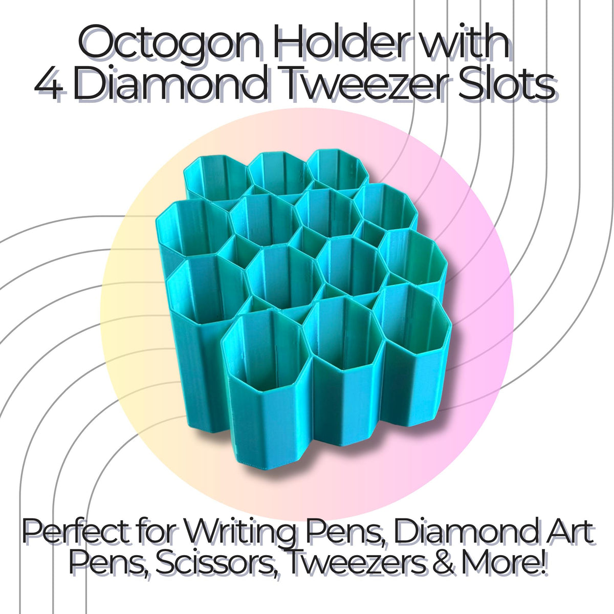 Custom 14 Slot Pen & Tweezer 3D Print Organizer | Chunky Pen Holder