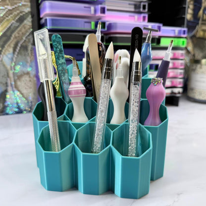 Custom 14 Slot Pen & Tweezer 3D Print Organizer | Chunky Pen Holder