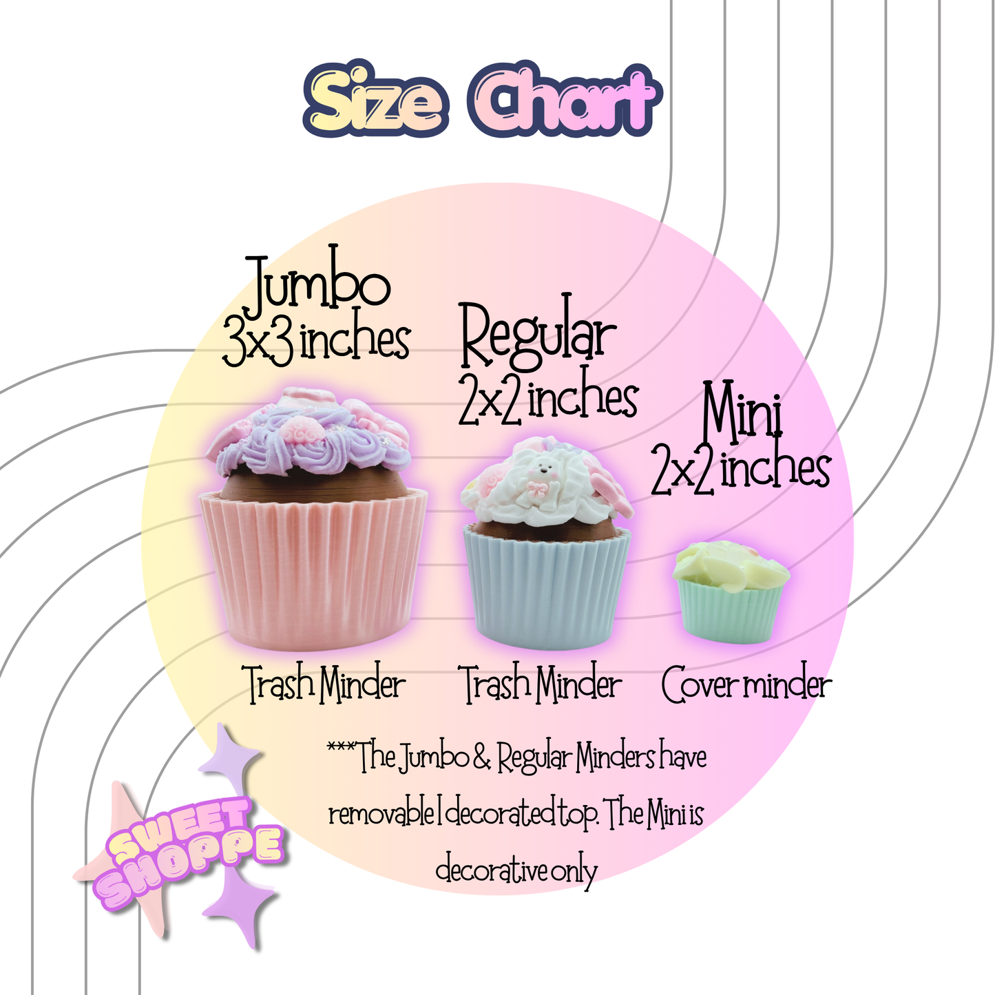 Faux Jumbo Cupcake Cover Minder/ Trash Minder- Jumbo Size- Limited Edition