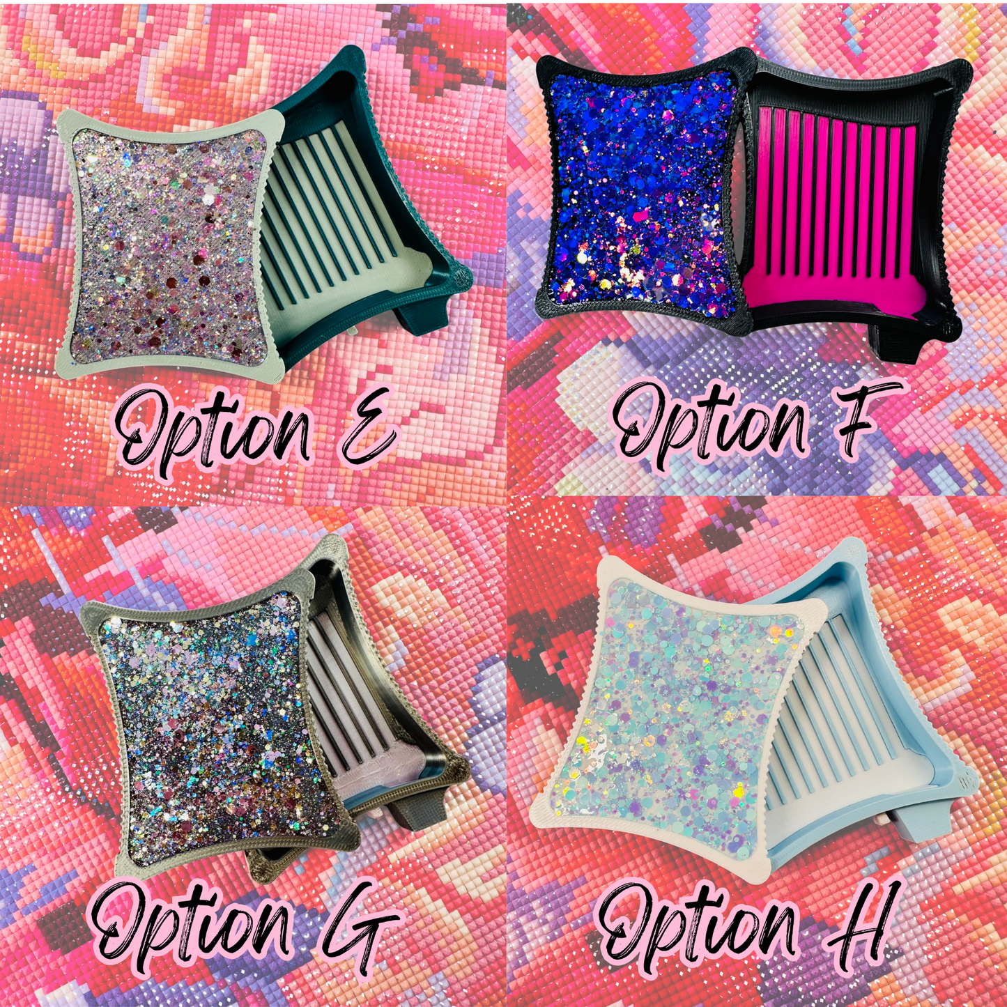 Small Ergonomic Style Diamond Art Tray- SMALL Meteor Shower