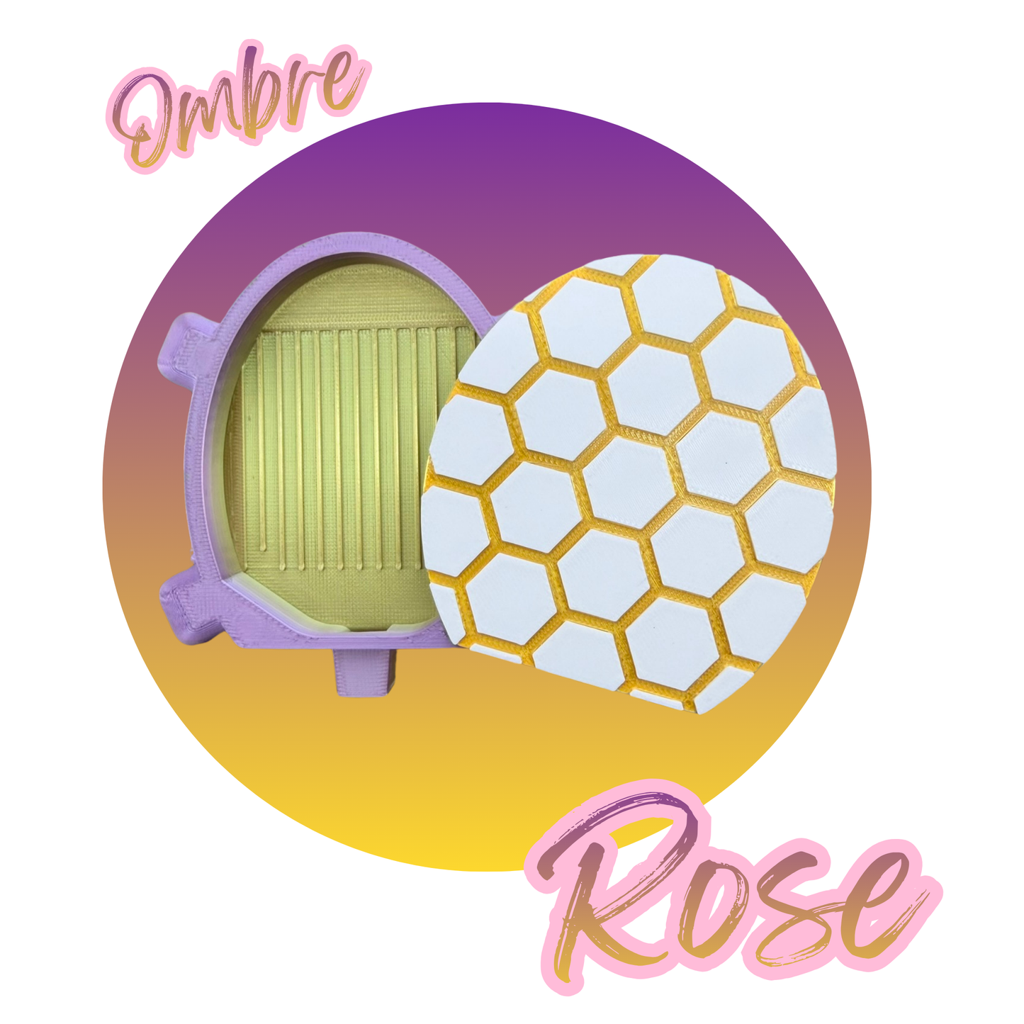 turtle shaped diamond art tray with lid in ombre rose and gold color