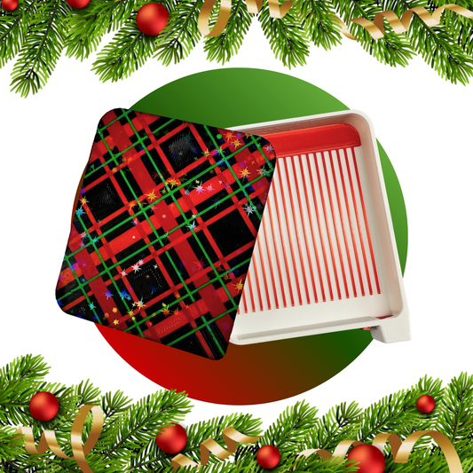 Christmas Plaid Diamond Art Tray – Standard Size Sliding Lid - Made to Order by DiamondPaintersAnon Shop